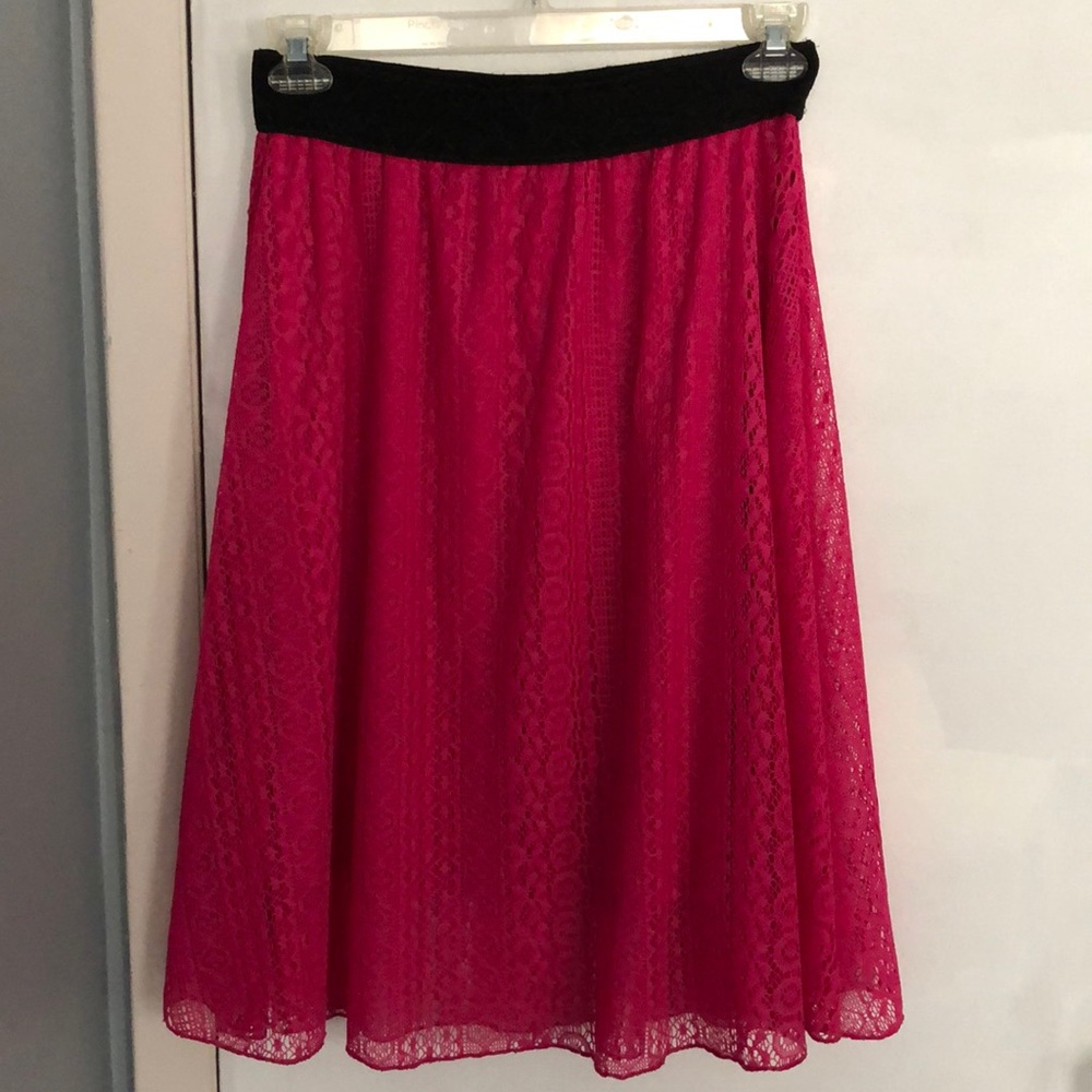 Lularoe Lola Skirt - Hot Pink